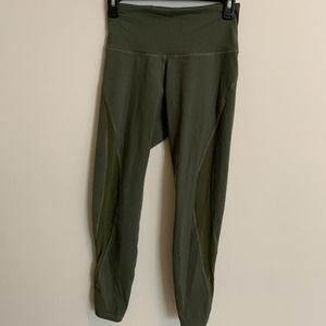 Old Navy Active Womens Size XS  Elevate Legging Olive Green Go Dry Sheer Detail